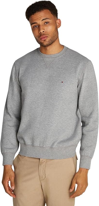 Detalle de Tommy Hilfiger Sudadera Fleece Crew Neck Hombre Gris