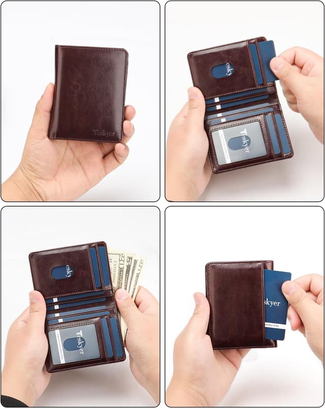 Thumbnail 5 de Teskyer Leather Bifold Wallet 8.6 x 11 cm