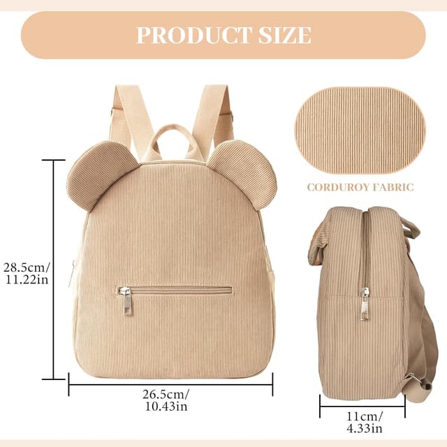 Detalle de Hernin Kinder-Rucksack Klein Teddy Bär – Mini-Kindergartenrucksack für Mädchen & Jungen
