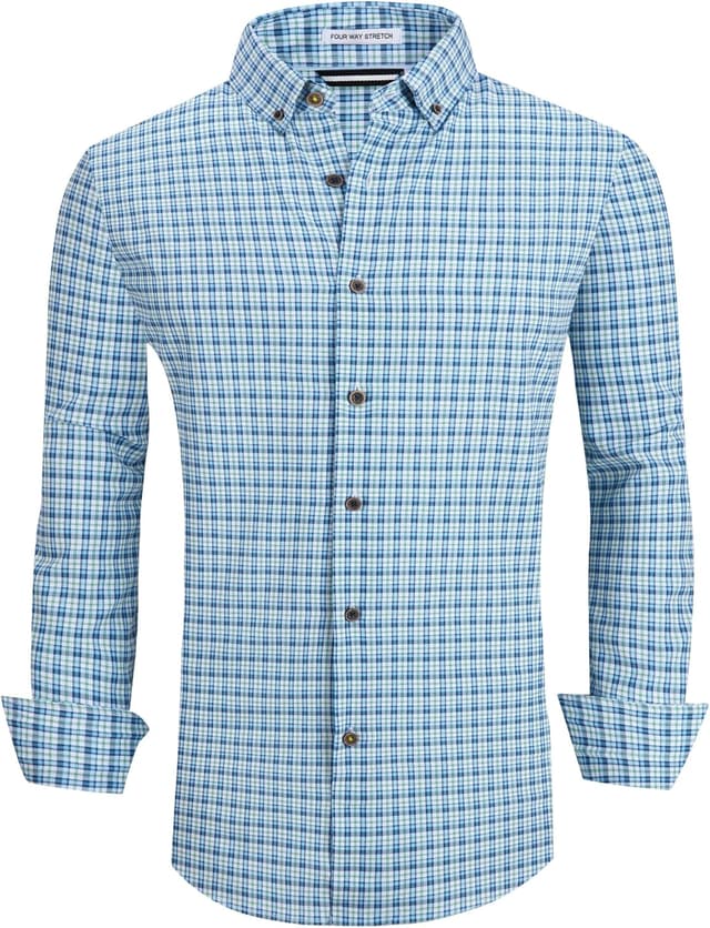 Detalle de Alex Vando Mens Button Down 4-Way Stretch Shirt