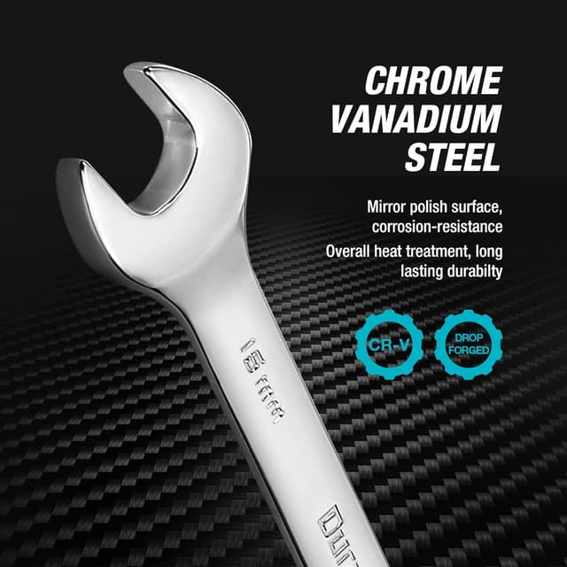 Detalle 1 de DURATECH llaves trinquete 12 piezas 8-19 mm