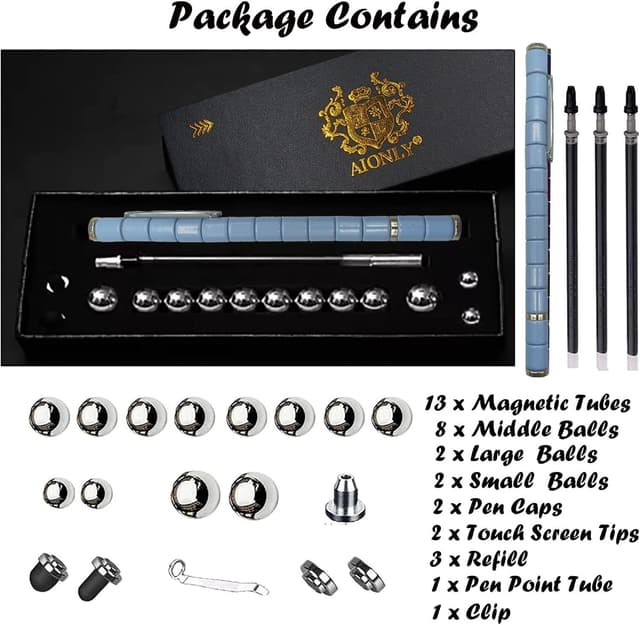 Detalle 1 de Aionly Aionly Fidget Magnetic Pen (Light Blue) — magnetic ballpoint pen & decompression gadget