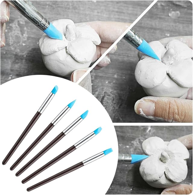 Detalle de EIGTWEN Vernis argile autodurcissante 100 ml (finition gloss) + kit d’outils de poterie (29 pièces)