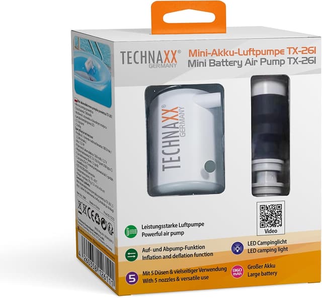 Thumbnail 5 de Technaxx TX-261 Mini Pompe à Air Rechargeable