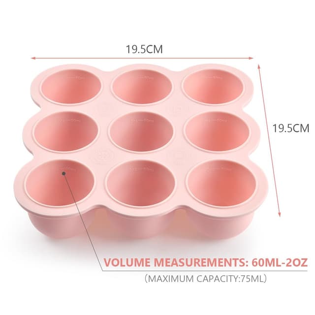 Detalle 2 de Aolso Babynahrungs-Behälter 9 Fächer Rosa