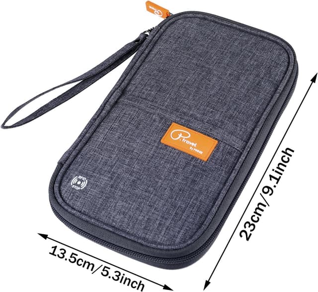 Detalle de ManKn Travel Wallet Family Passport Holder with RFID Blocking & Removable Hand Strap
