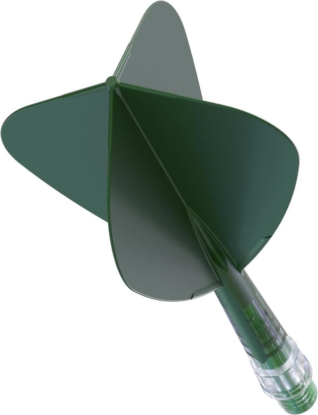 Detalle de CUESOUL Rost T19 en carbone (tige + vol de fléchettes intégrés) vert foncé – lot de 3