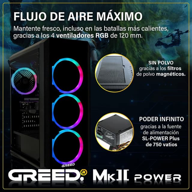 Detalle 2 de GREED MK2 Power i7-12700F 32GB, 1 TB SSD RTX 5060 Ti