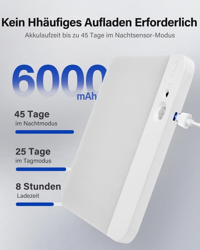 Detalle de Leselux Akku-Deckenleuchte mit Bewegungsmelder, Fernbedienung & 3 Farbtemperaturen (kabellos, 20 cm)