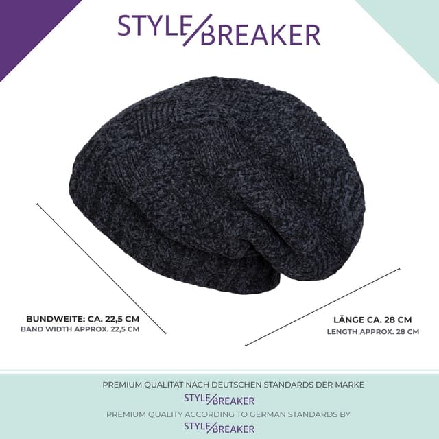 Detalle 2 de styleBREAKER Gorro Beanie Chenilla unisex 22,5 cm