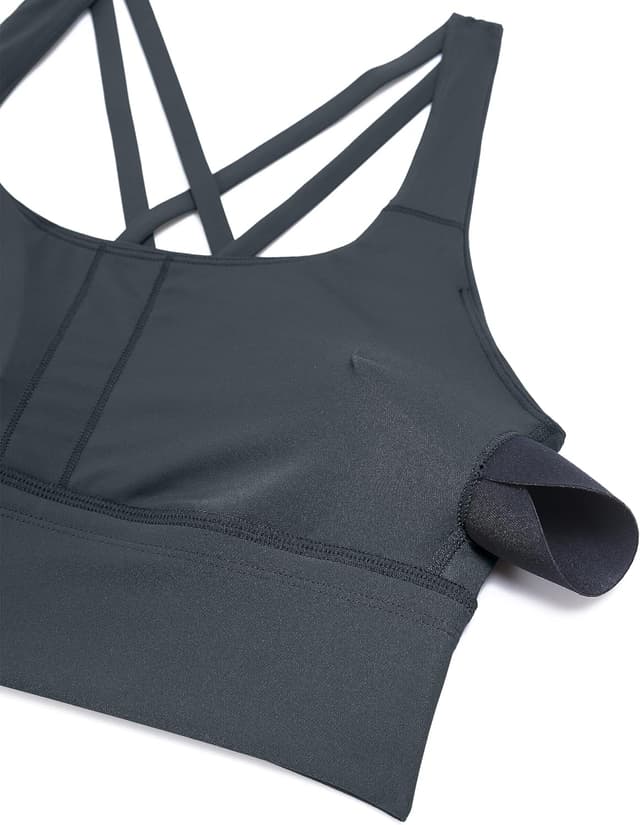 Detalle 2 de CRZ YOGA brassière de sport longue sans armatures, dos croisé et coussinets amovibles