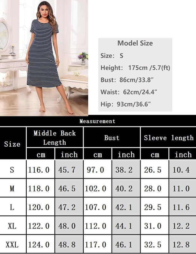 Thumbnail 5 de Litherday Chemise de Nuit Femme Longues Coton