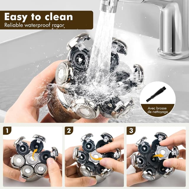 Thumbnail 6 de ETENTOUS Head Shaver 6-in-1, IPX7 90 mins