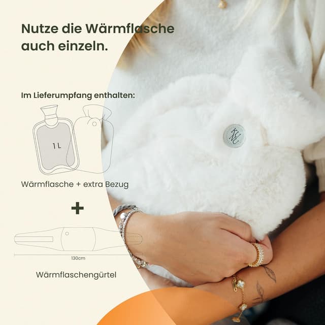 Detalle de KUNU® original Wärmflaschengürtel – 130 cm Lang mit Gürtel zum Umbinden