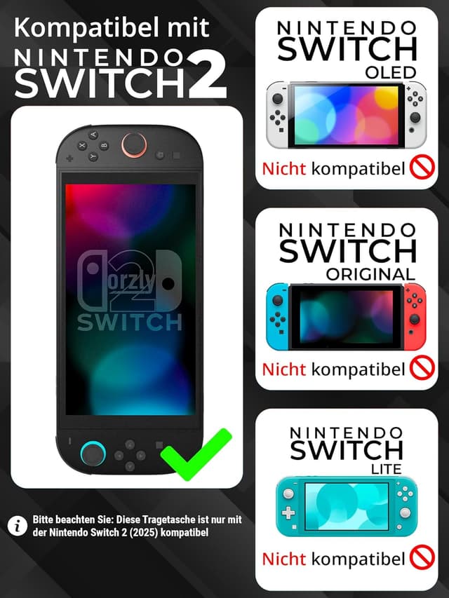 Detalle 2 de Orzly Tragetasche für Nintendo Switch 2 7,9"