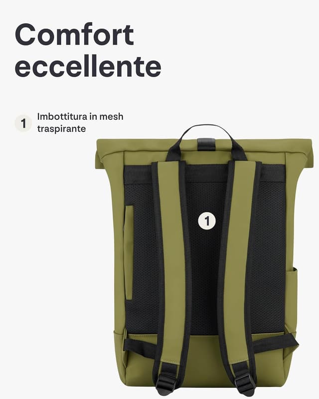 Detalle 2 de Johnny Urban Zaino Harvey Medium rolltop con porta PC fino a 16" e capacità regolabile 15–18L