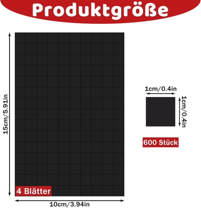 Detalle 2 de 600 Stück Magnetplättchen Selbstklebend 1x1 cm