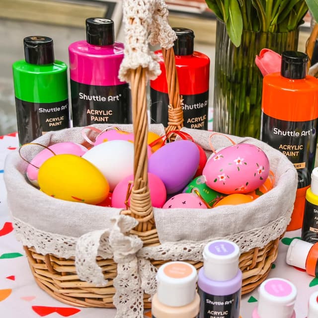 Detalle 2 de Shuttle Art Acrylic Paint Set – 18 rich-pigment acrylic bottles (240ml/8.12oz)