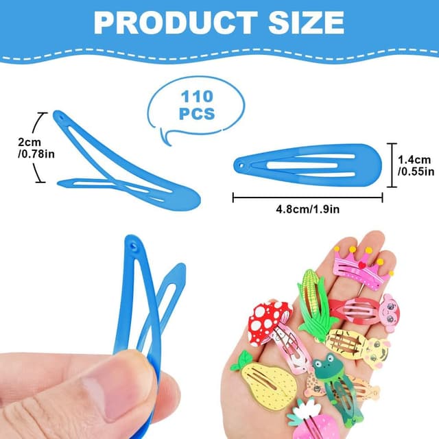 Detalle 2 de LOPHE BB lot de 110 barrettes à cheveux en métal (pinces plates) pour fille