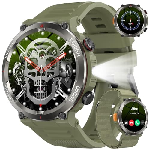 Detalle de Baolubao Reloj Inteligente para Hombre con linterna, brújula y llamadas Bluetooth