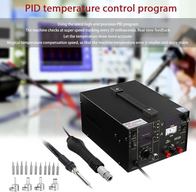 Detalle de Saldatore a Stagno Professionale Stazione di Saldatura con temperatura regolabile e display LCD