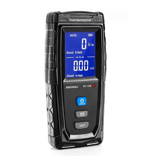 Detalle de ERICKHILL EMF Meter Rechargeable Digital EMF Detector (LCD, sound-light alarm)