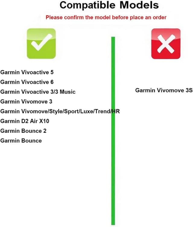 Detalle de 20mm Silicone Replacement Band for Garmin Vivoactive 6/5/3 & Vivomove 3/Series