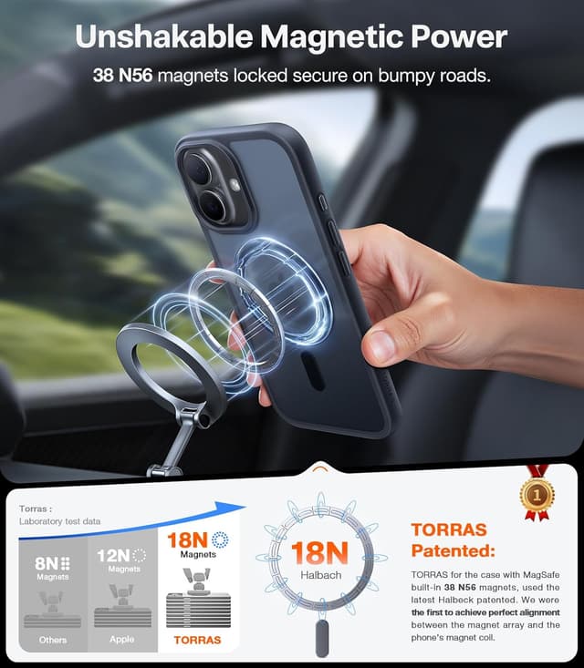 Detalle 2 de TORRAS Magnetic Shockproof for iPhone 17 with Camera Control (MagSafe) — Black