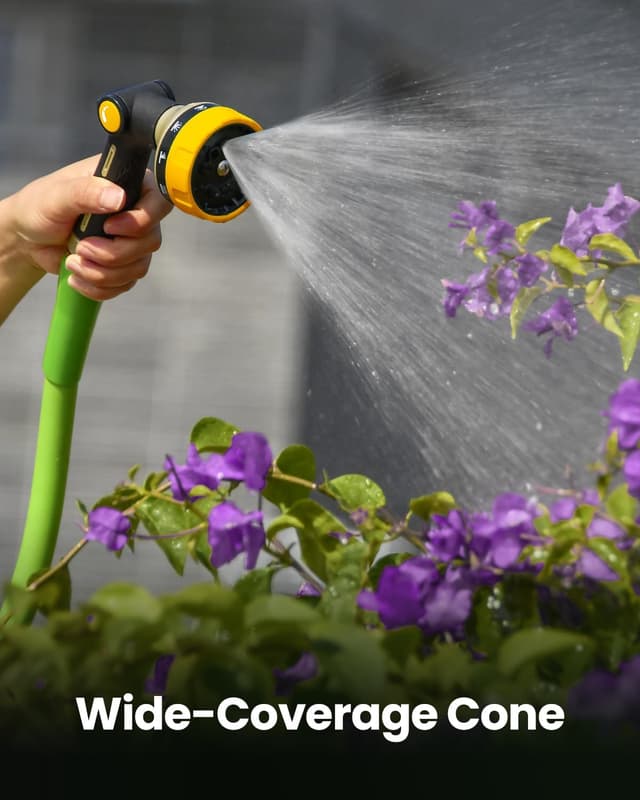 Detalle de RAINPOINT Hose Pipe Spray Gun (Yellow) with Thumb Flow Control and 10 Spray Patterns