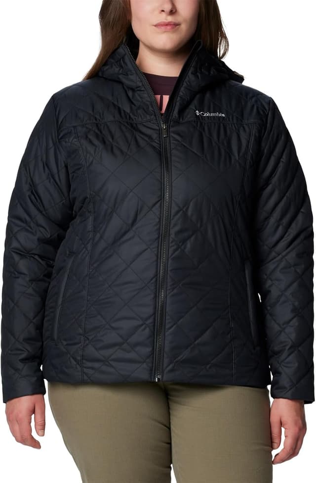 Detalle 2 de Columbia Damen Copper Crest II Kapuzenjacke (Black, Größe XL) – mit synthetischer Daunenisolierung