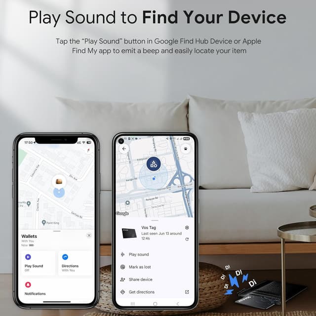 Detalle de ATUVOS Dual System Ari Tag Card Tracker (Thin 0.16cm, Wireless Charging) – Bluetooth item finder for Find My and Google Find Hub