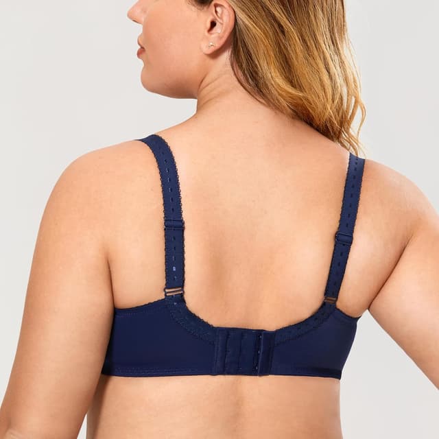 Detalle 2 de DELiMIRA Femme soutien-gorge grande taille minimiseur à armatures et dentelle, bonnets DD et plus