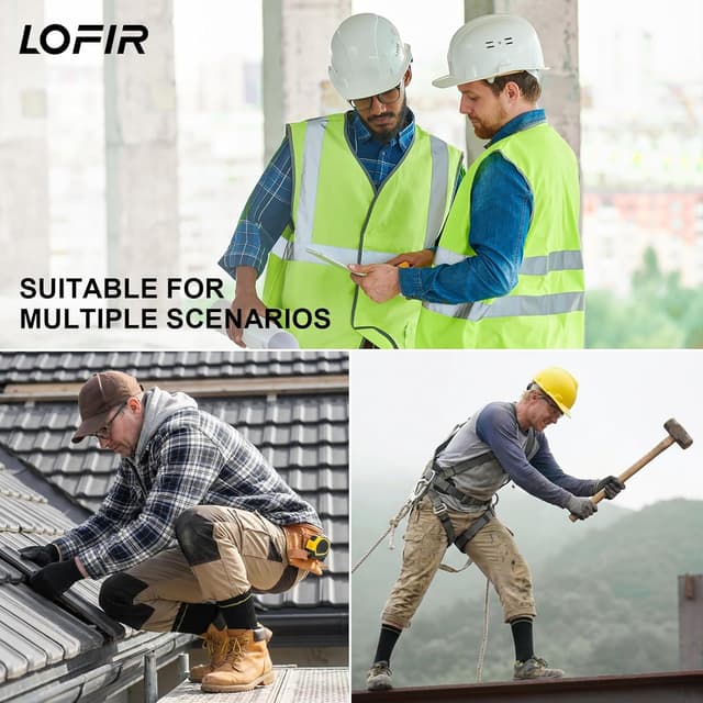 Detalle de LOFIR chaussettes de travail sécurité renforcées homme (pack de 10) pour bottes de sécurité respirantes et résistantes, taille 39-50