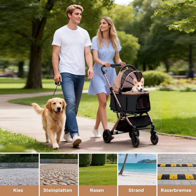 Detalle de GTPLAYER Hundebuggy 4-in-1 bis 25 kg