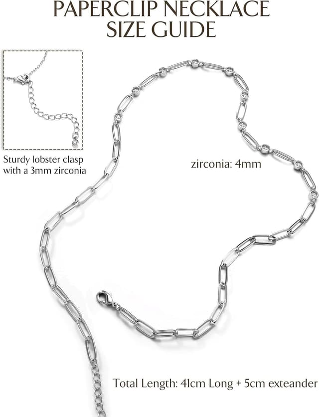 Thumbnail 3 de BodyBonita Paperclip Collar Chain Trendy 16 Inch