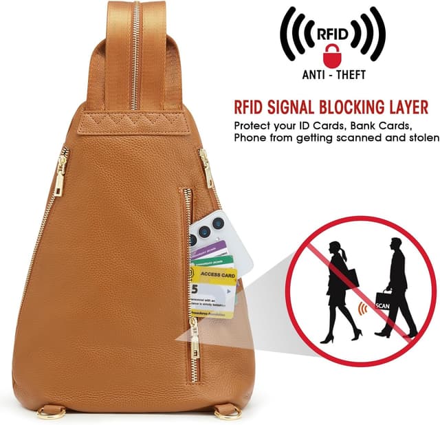 Detalle 2 de Leather sling bag 22 x 12 x 34 cm