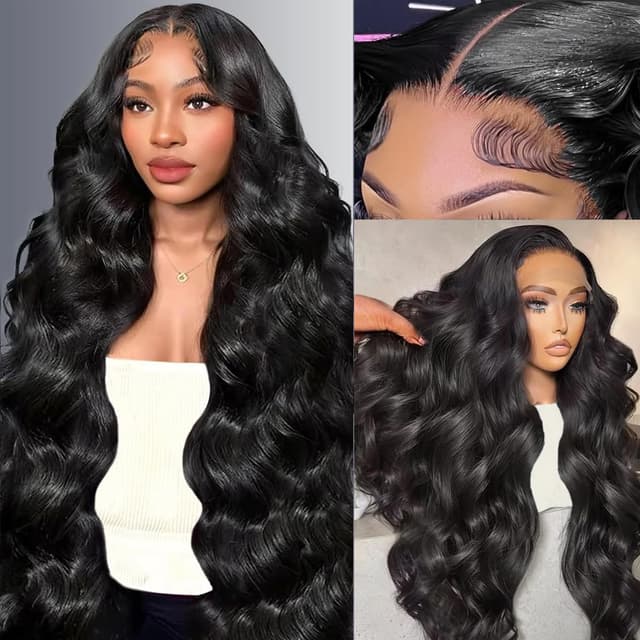 Detalle de 30 Inch 13x6 Lace Front Wig (Human Hair) — Body Wave, HD Transparent Lace, 200% Density
