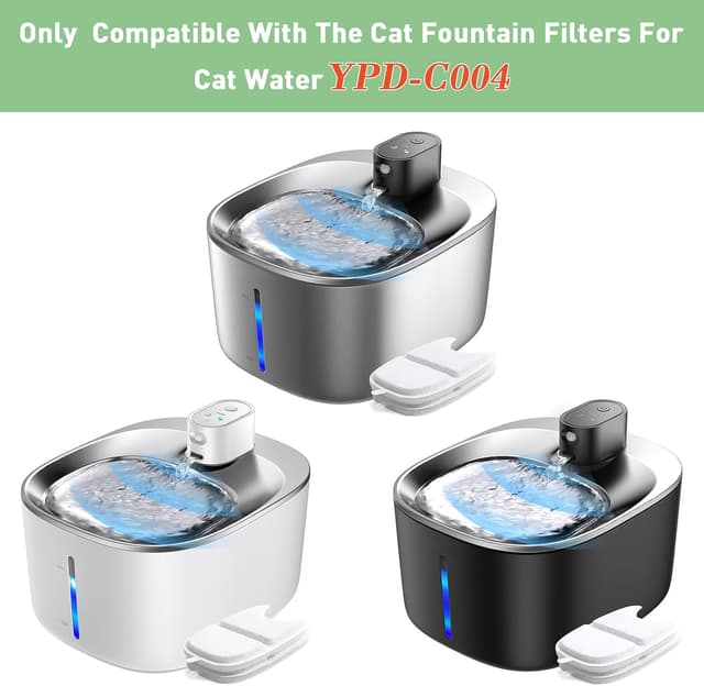 Detalle 2 de 12er Set Ersatzfilter für 4L Katzenbrunnen – Kohle- und Schaumstofffilter (12 Kohle + 24 Schaumstoff)