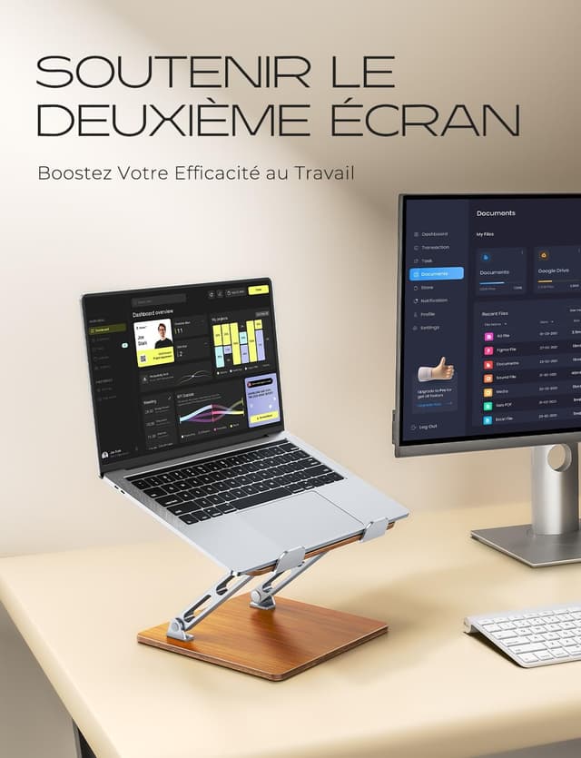 Thumbnail 5 de CIRYCASE Support portable Aluminium Bois 10–16 pouces