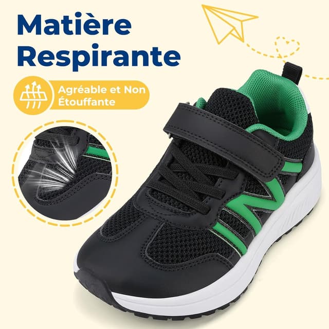 Detalle de Geococcyx Baskets enfant pour pieds larges (26–36 EU) – respirantes, légères et antidérapantes