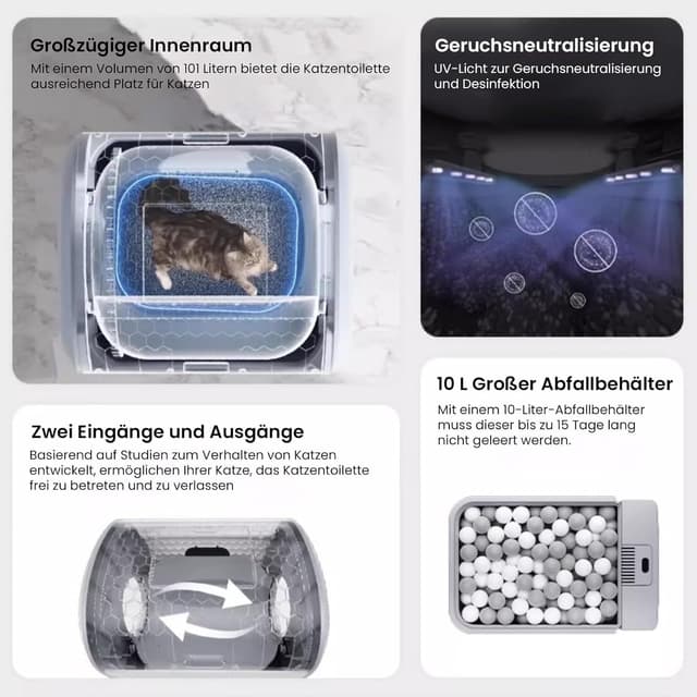 Thumbnail 4 de AstroPet Jupiter Pro 101L Selbstreinigendes Katzenklo