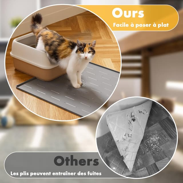 Thumbnail 2 de Pieviev Tapis Litière Chat Silicone 86x56cm