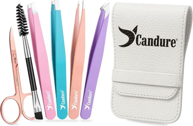 Detalle de Candure Tweezers set for eyebrows, 6pc