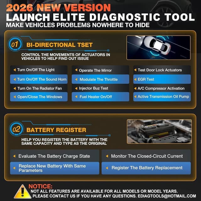 Detalle de LAUNCH Creader Elite OBD2 Scanner 2026