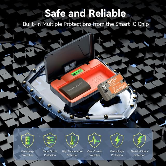 Detalle 2 de AKTTKA Batería LP-E6 3000 mAh (2 unidades)