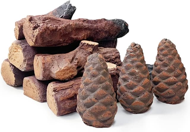 Imagen de Heyfurni Ceramic Wood 10-piece smokeless logs for bioethanol fireplace en OfertitasTOP