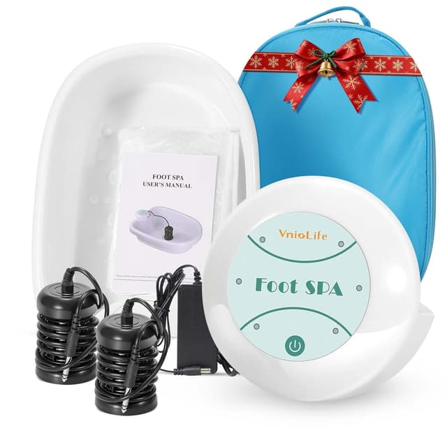 Detalle de VnioLife Ionen Fußbad fürs Detox – Ion Foot Bath mit Elektrolyse und 30-Minuten-Timer für Zuhause