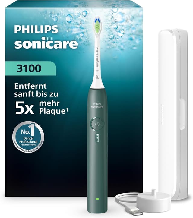 Detalle de Philips Sonicare Series 3100 Schallzahnbürste HX4033/26 (Drucksensor, 3 Intensitätsstufen) inkl. Reiseetui