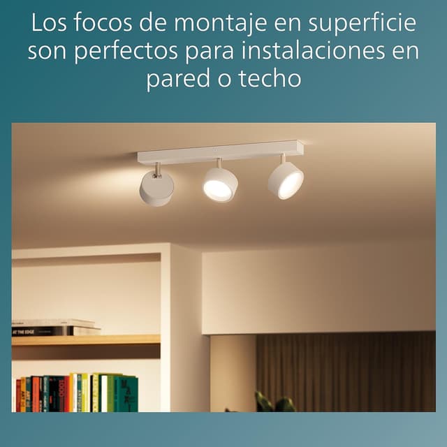 Detalle 2 de Philips Barra Bracia con 3 Focos, Luz Cálida 2700K