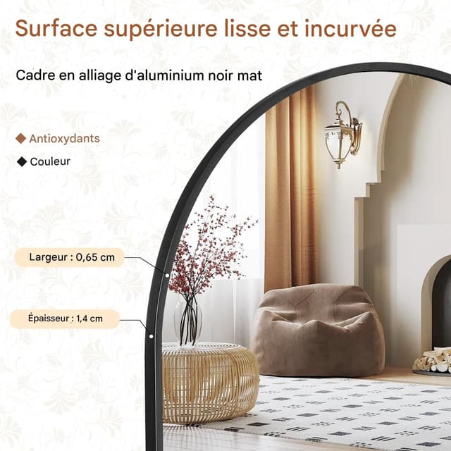 Detalle 2 de Koonmi gebogener Ganzkörperspiegel 40 x 125